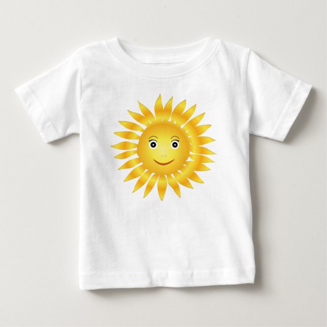 Happy Sun Smiling Emoji Yellow Cute Sunny Baby T-Shirt (Front)