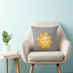 Happy Sun Throw Pillow
