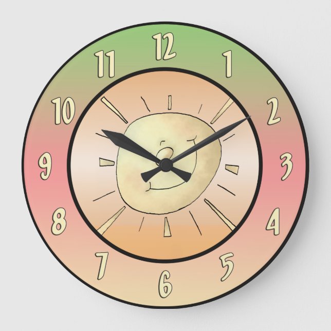 Happy Sun Wall Clock (Front)