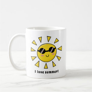 Happy Sun with Sunglasses Personalized Mug