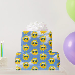 Happy Sun With Sunglasses Wrapping Paper