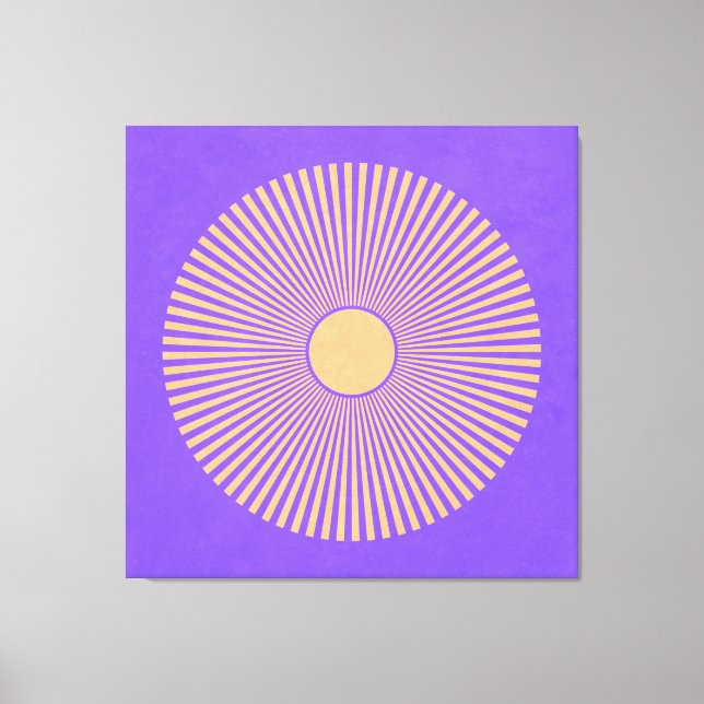Happy Sunburst Stretched Canvas Print (Front)