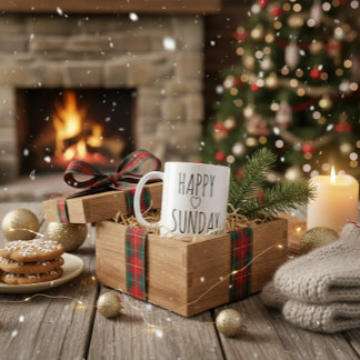 'Happy Sunday' Calm Mornings Sunday Lovers Peace Coffee Mug