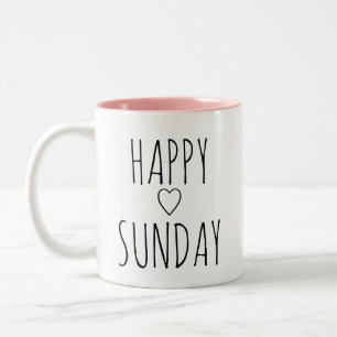 'Happy Sunday' Elegant Charming Uplifting Gift Two-Tone Coffee Mug