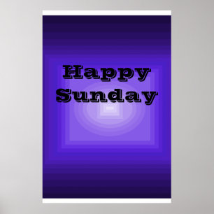 Happy Sunday Purple Color Code Poster Day of Week