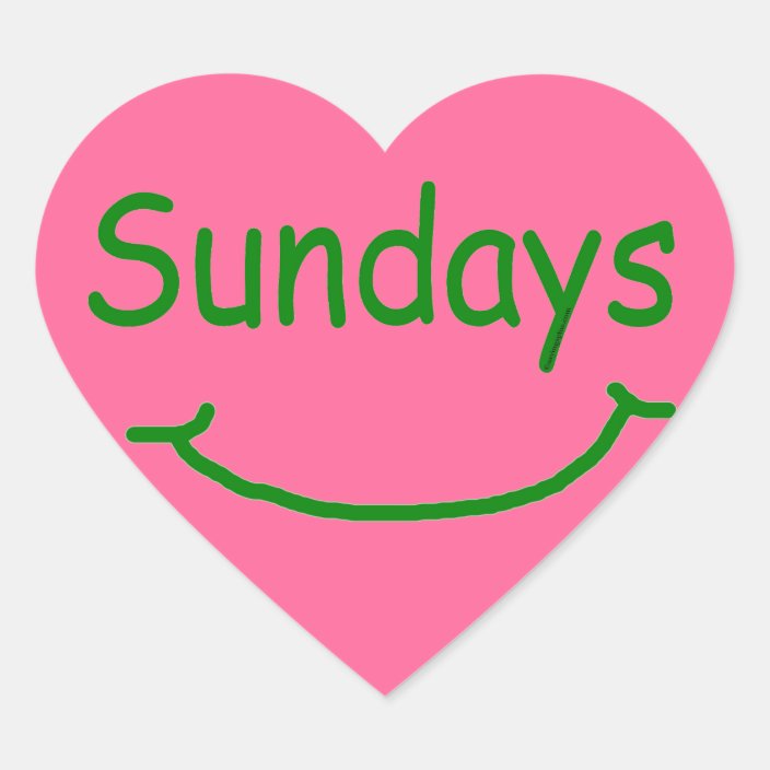 Happy Sundays Heart Sticker | Zazzle.com