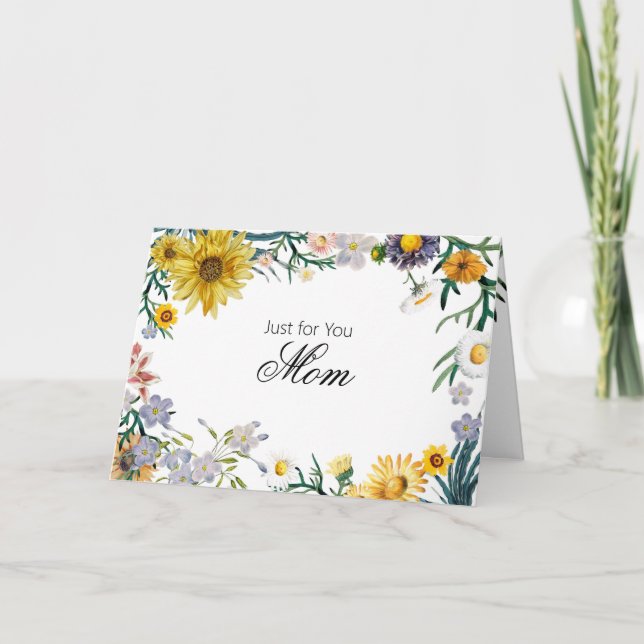 Happy Sunflower and Spring Floral Card (Front)