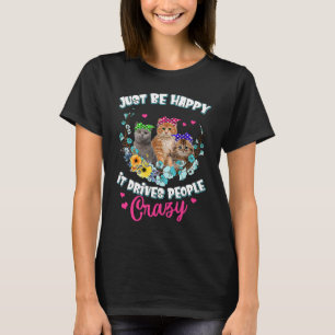 happy sunflower cat  best cat mom dad  quote T-Shirt