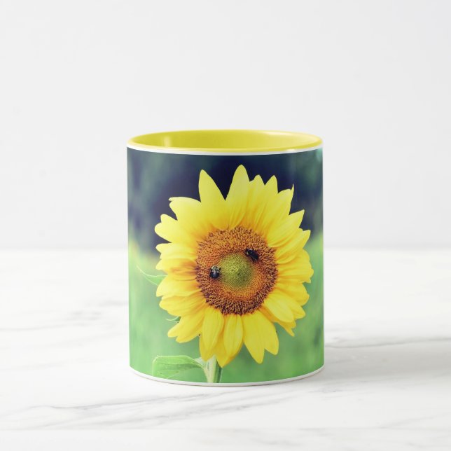 Happy Sunflower Ceramic Mug (Center)