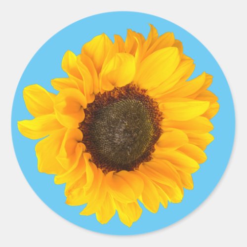 Happy sunflower     classic round sticker