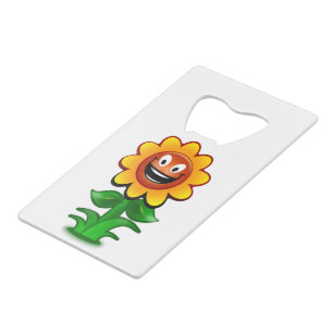 HAPPY SUNFLOWER CREDIT CARD BOTTLE OPENER