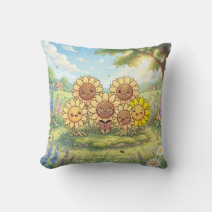 Happy Sunflower Garden Pillow