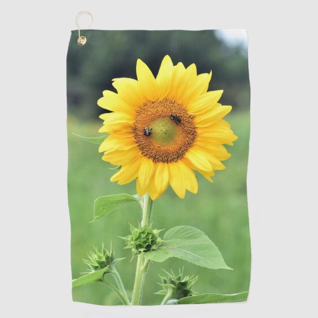 Happy Sunflower Golf Towel (Front)