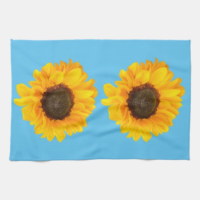Happy sunflower   kitchen towel (Horizontal)