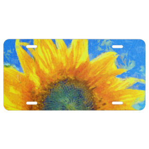 Happy Sunflower License Plate