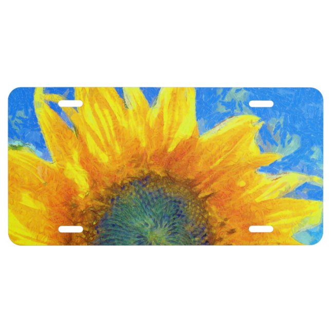 Happy Sunflower License Plate (Front)