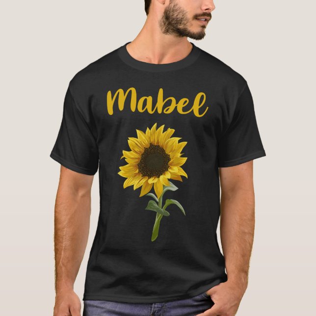 Happy Sunflower - Mabel Name T-Shirt (Front)