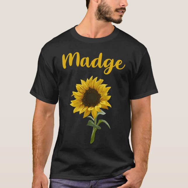 Happy Sunflower - Madge Name T-Shirt (Front)