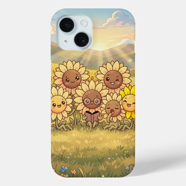 Happy Sunflower Meadow Phone Case (Back)