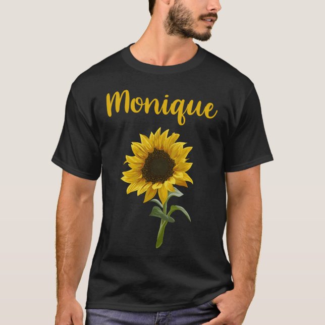 Happy Sunflower - Monique Name T-Shirt (Front)