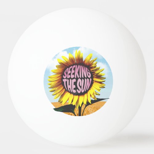 Happy sunflower nature design ping pong ball