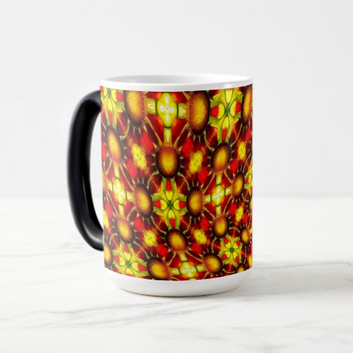 Happy Sunflower Pattern Magic Mug