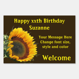 Happy Sunflower Personalized Birthday Sign