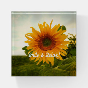 Happy Sunflower Personalized Paperweight