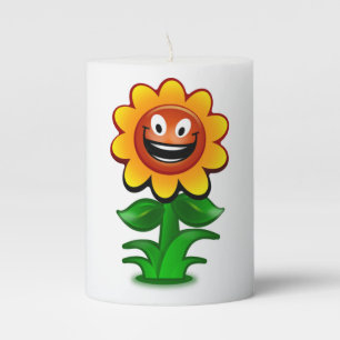 HAPPY SUNFLOWER PILLAR CANDLE