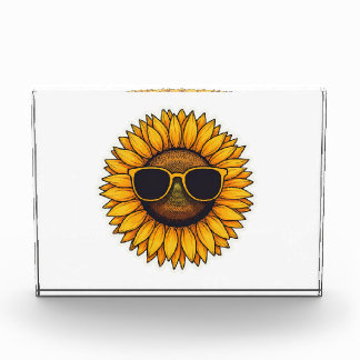 Happy Sunflower Summer Photo Block