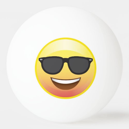 Happy Sunglasses Emoji Face Ping Pong Ball