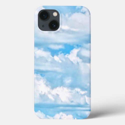 Happy Sunny Clouds Background iPhone 13 Case