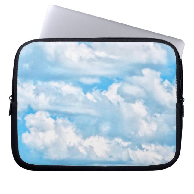 Happy Sunny Clouds Background Laptop Sleeve (Front)