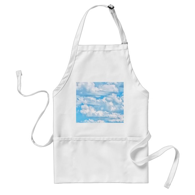 Happy Sunny Clouds Background Scenery Adult Apron (Front)