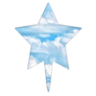 Happy Sunny Clouds Background Scenery Cake Topper