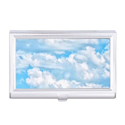 Happy Sunny Clouds Background Scenery Case For Business Cards
