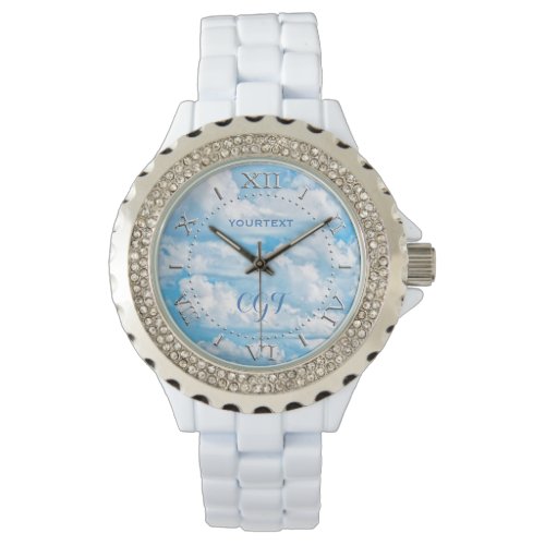 Happy Sunny Clouds Background Scenery Dial Watch