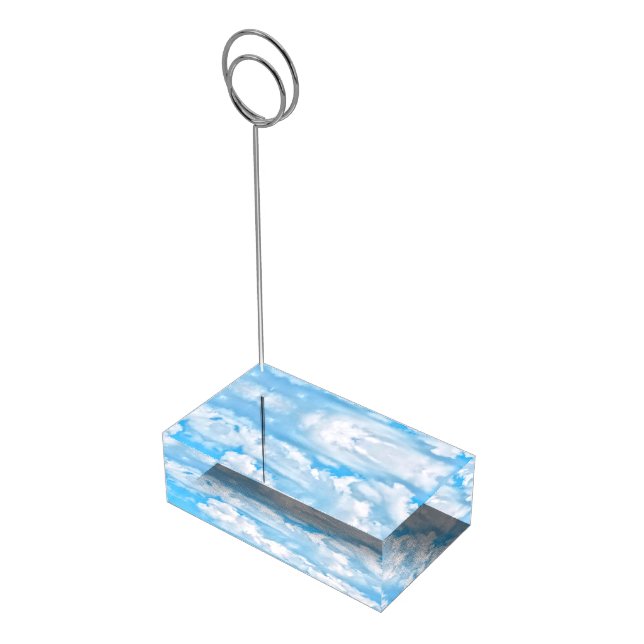 Happy Sunny Clouds Background Scenery Place Card Holder (Corner)