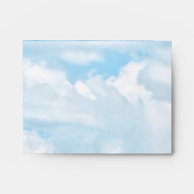 Happy Sunny Clouds Light Blue Sky Background Envelope (Front)