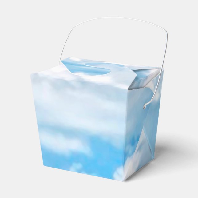 Happy Sunny Clouds Light Blue Sky Background Favor Boxes (Front Side)