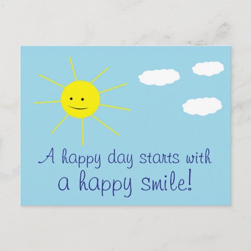 Happy Sunny Day Cute Smiling Sun Print Postcard