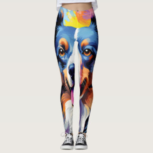 Happy Sunny Puppy Watercolor Leggings