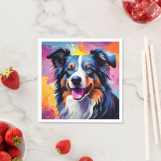 Happy Sunny Puppy Watercolor Napkins (Insitu)