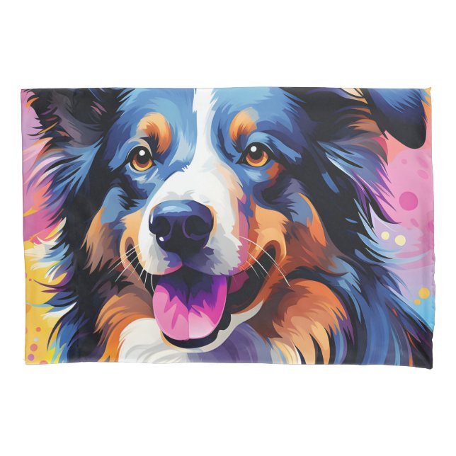 Happy Sunny Puppy Watercolor Pillow Case (Front)