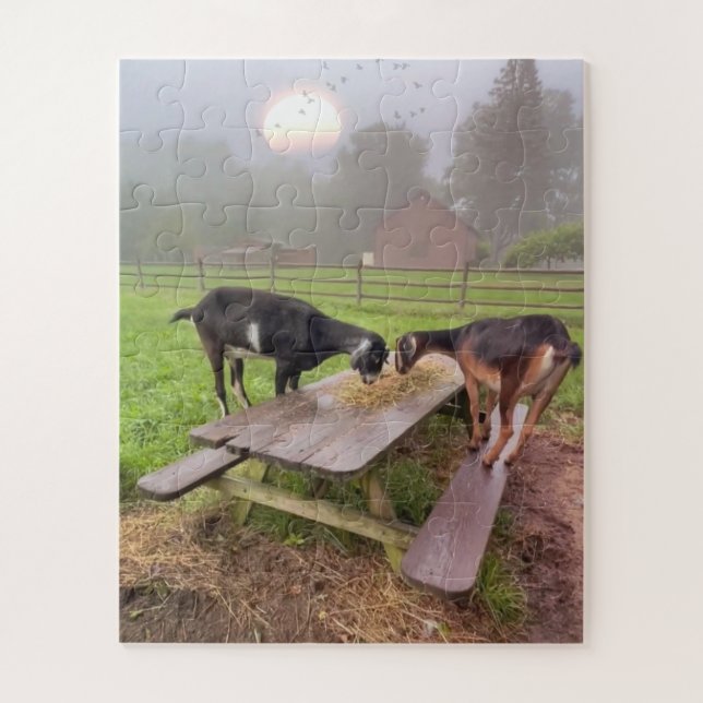Happy Sunset Goats Jigsaw Puzzle (Vertical)
