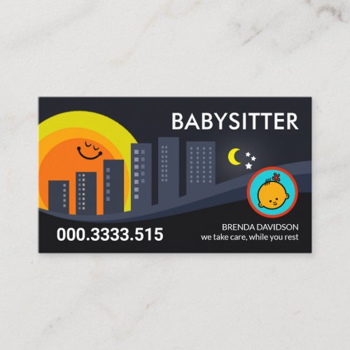 Happy Sunset Sleeping Baby Business Card