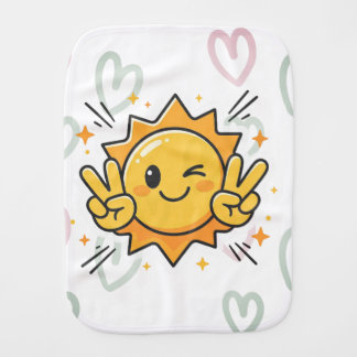 Happy Sunshine Baby Burp Cloth