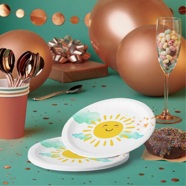 Happy Sunshine Birthday Party Paper Plates (Multi)