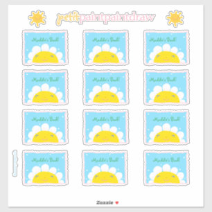Happy Sunshine Bookplate to Personalize Sticker