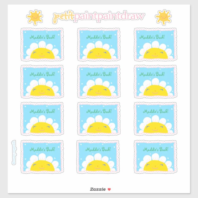 Happy Sunshine Bookplate to Personalize Sticker (Sheet)